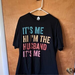 Port & Company Black T-Shirt with Blue Text